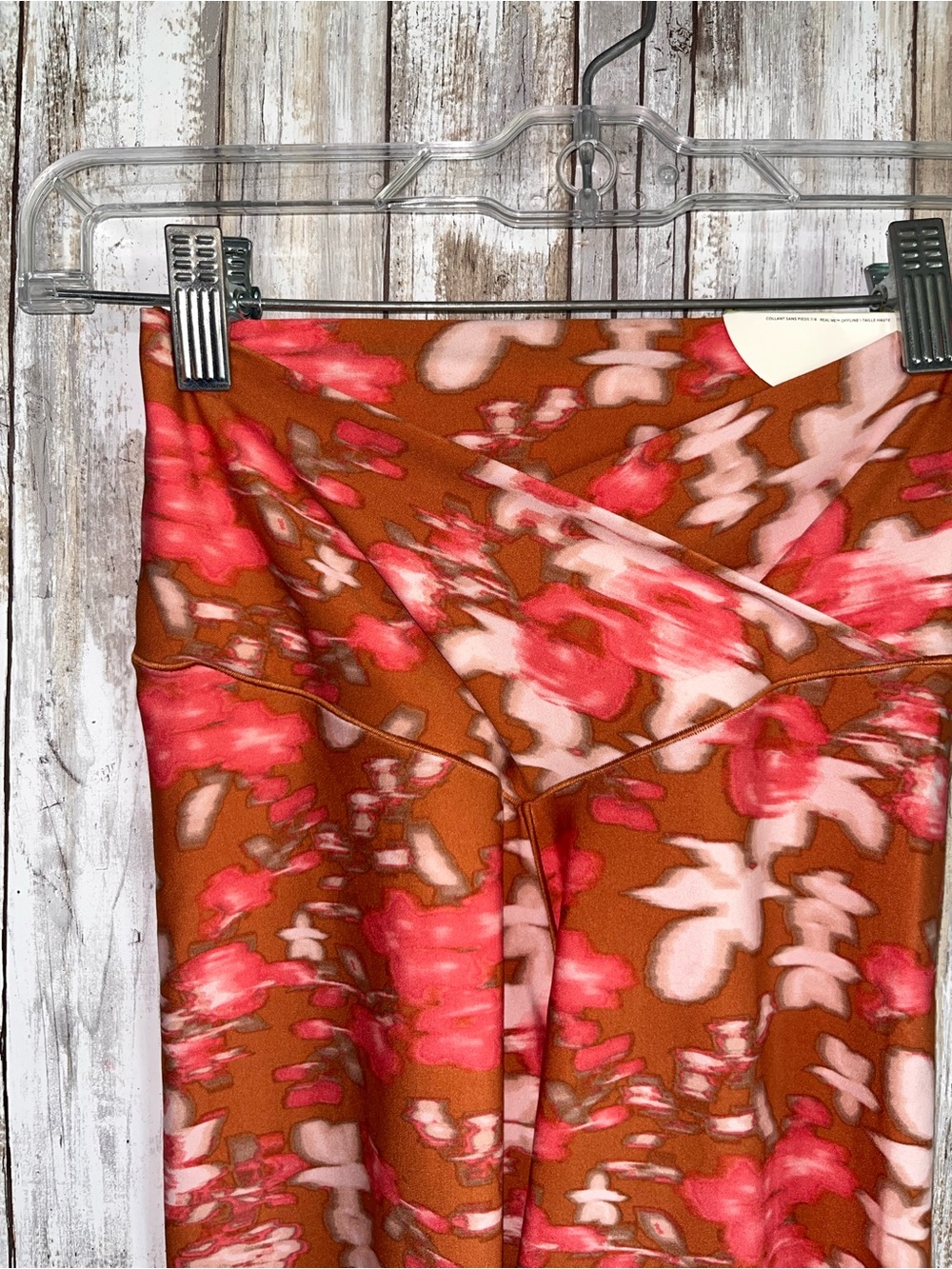 NWT Aerie OFFLINE Real Me Crossover 7/8 Leggings Floral Brown Pink M - Picture 3 of 6